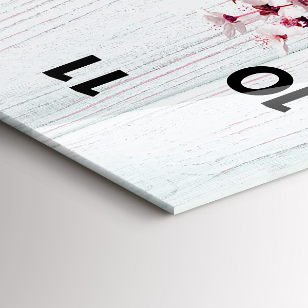 Horloge rectangulaire verticale Fleurs de printemps