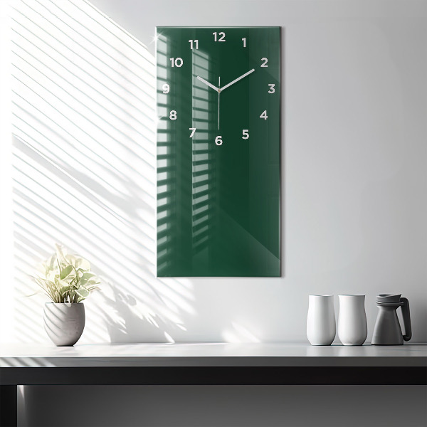 Horloge murale verticale Couleur vert bouteille