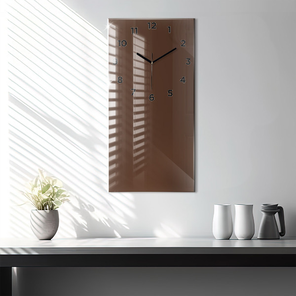 Horloge murale verticale Couleur marron
