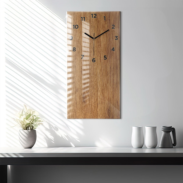 Horloge rectangulaire verticale Bois clair