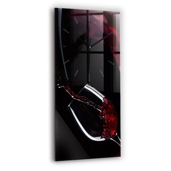 Horloge rectangulaire verticale Vin rouge
