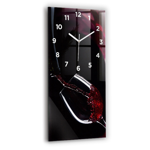 Horloge rectangulaire verticale Vin rouge