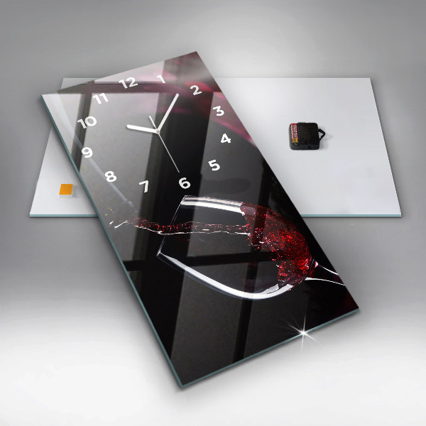 Horloge rectangulaire verticale Vin rouge