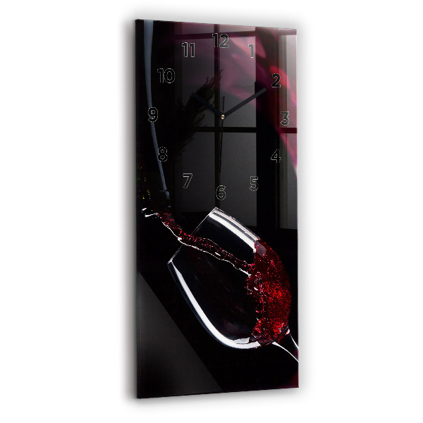Horloge rectangulaire verticale Vin rouge