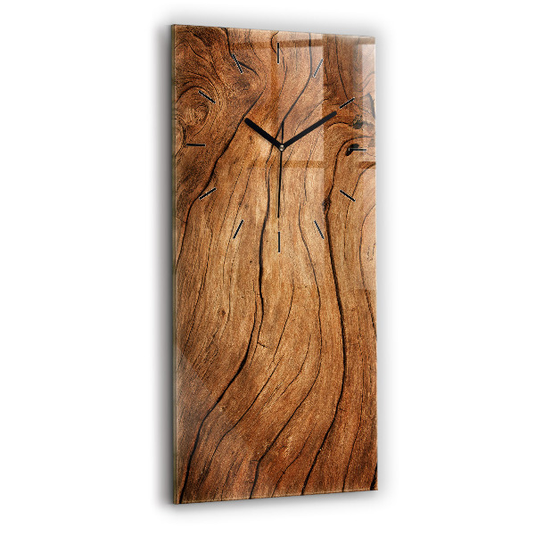 Horloge rectangulaire verticale Vieux bois