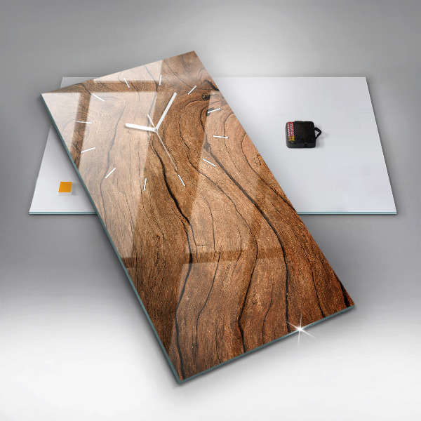 Horloge rectangulaire verticale Vieux bois