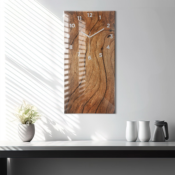 Horloge rectangulaire verticale Vieux bois