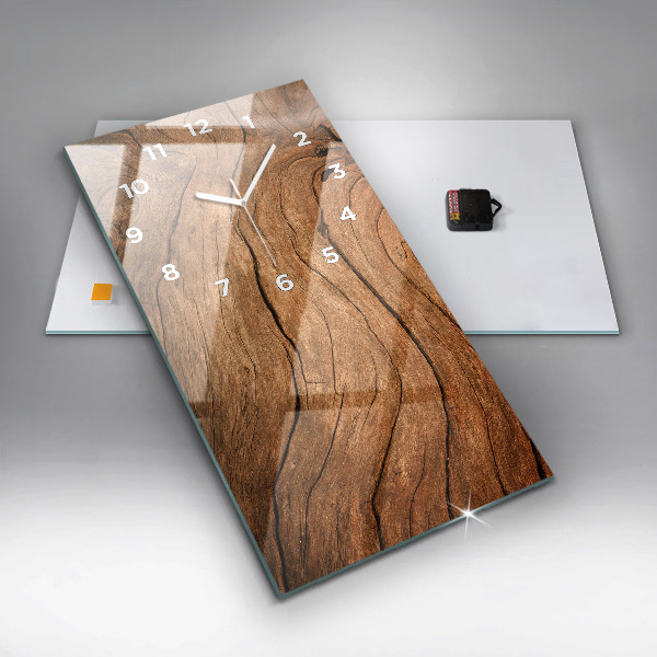 Horloge rectangulaire verticale Vieux bois