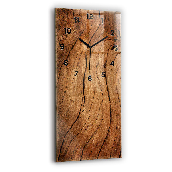 Horloge rectangulaire verticale Vieux bois