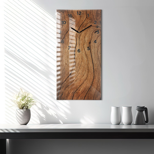 Horloge rectangulaire verticale Vieux bois