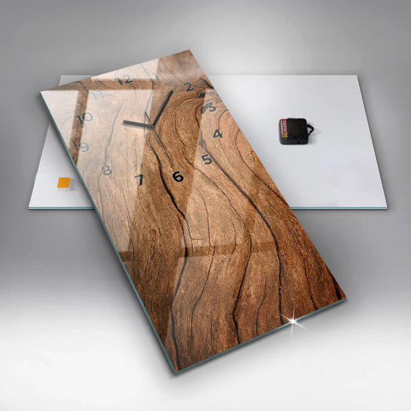 Horloge rectangulaire verticale Vieux bois