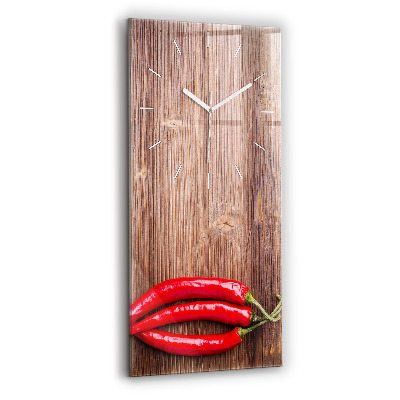 Horloge rectangulaire verticale Poivrons