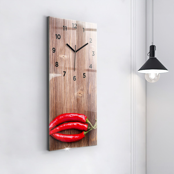 Horloge rectangulaire verticale Poivrons