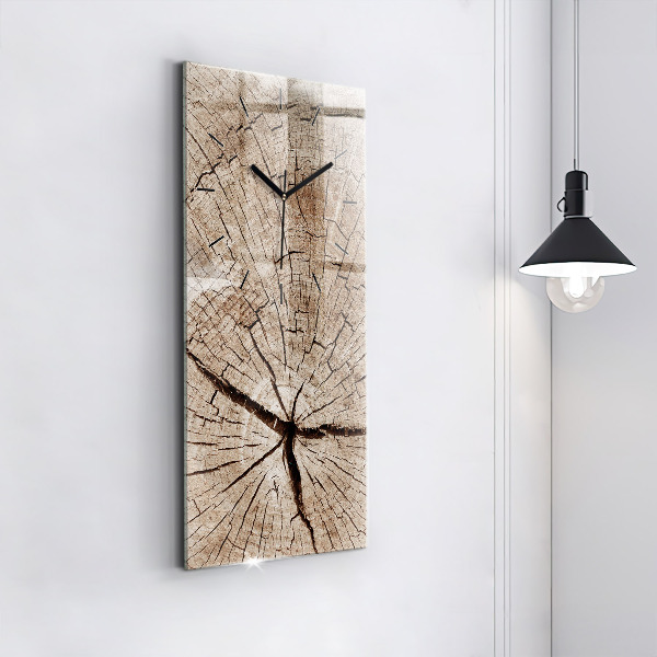 Horloge rectangulaire verticale Vieille souche de bois