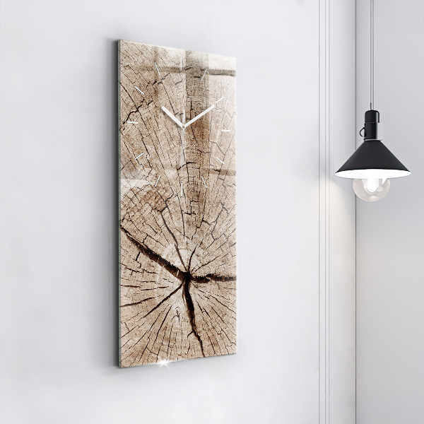 Horloge rectangulaire verticale Vieille souche de bois