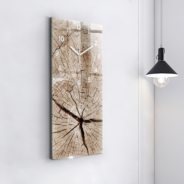 Horloge rectangulaire verticale Vieille souche de bois