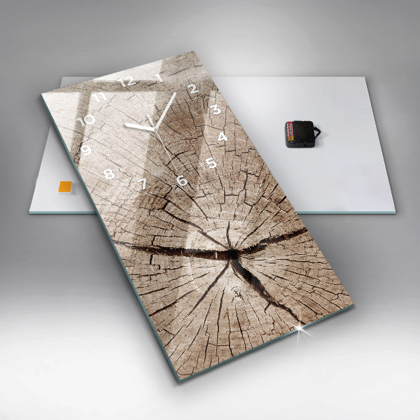 Horloge rectangulaire verticale Vieille souche de bois