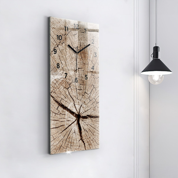 Horloge rectangulaire verticale Vieille souche de bois