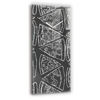 Horloge rectangulaire verticale Pizza peinte