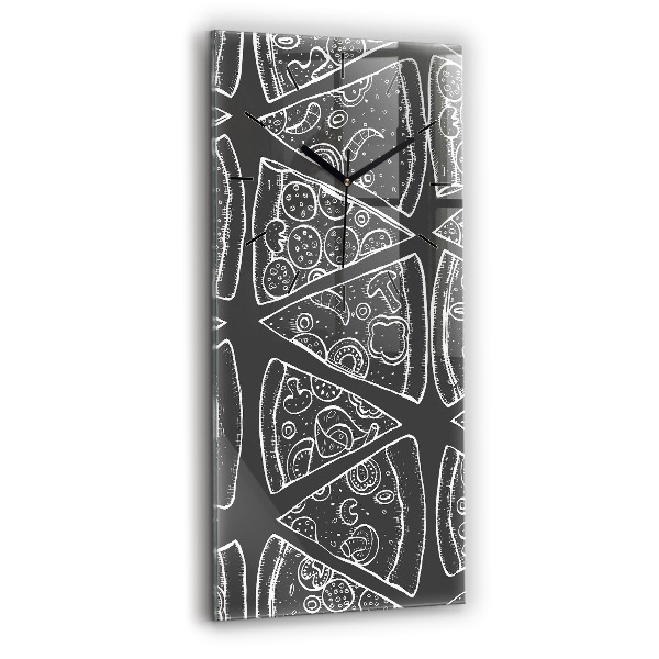 Horloge rectangulaire verticale Pizza peinte