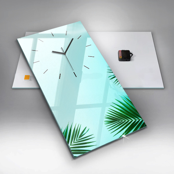 Horloge rectangulaire verticale Palmiers verts