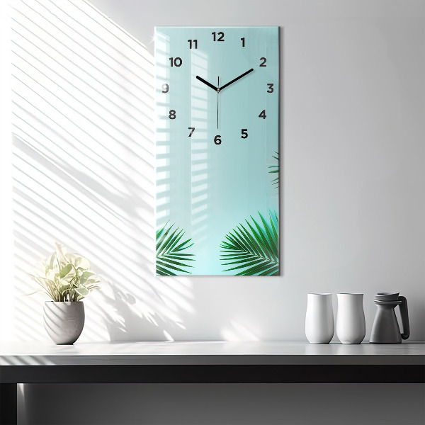 Horloge rectangulaire verticale Palmiers verts