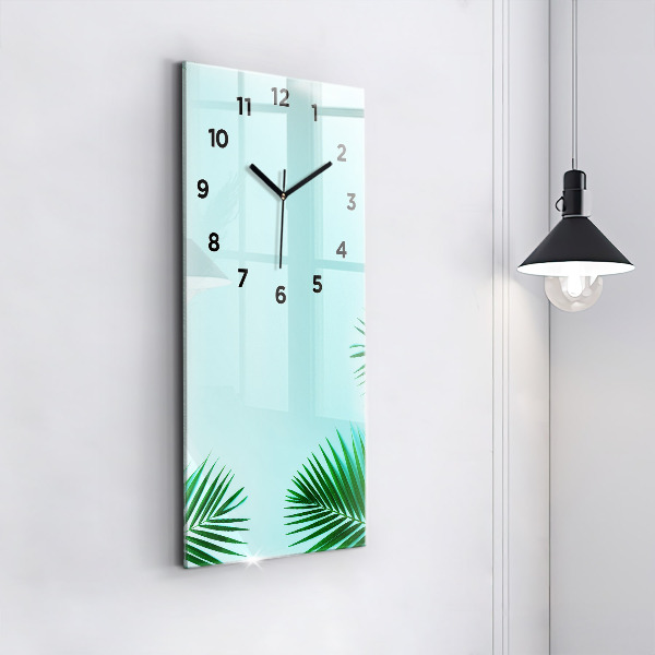 Horloge rectangulaire verticale Palmiers verts