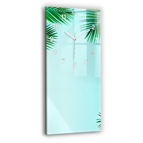 Horloge rectangulaire verticale Palmiers verts