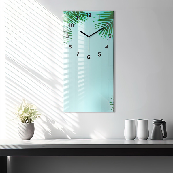 Horloge rectangulaire verticale Palmiers verts