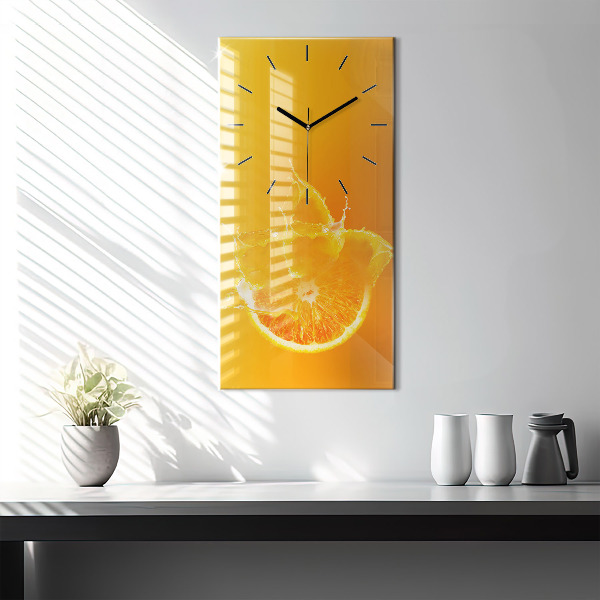 Horloge rectangulaire verticale Orange