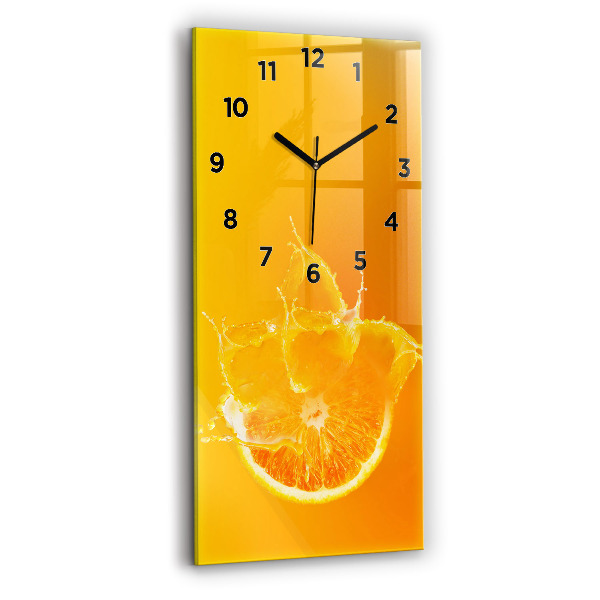 Horloge rectangulaire verticale Orange