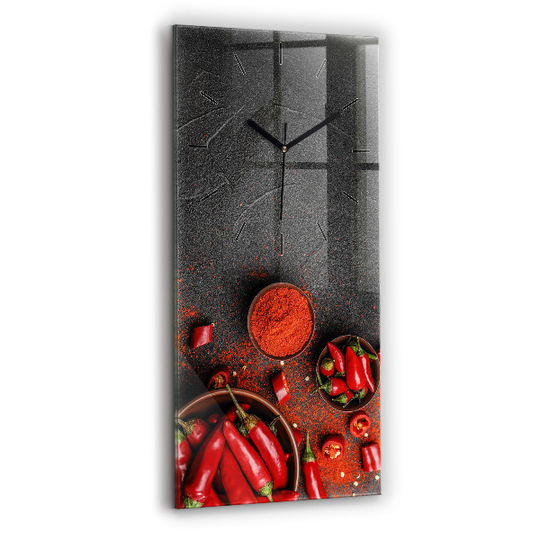 Horloge rectangulaire verticale Poivrons rouges