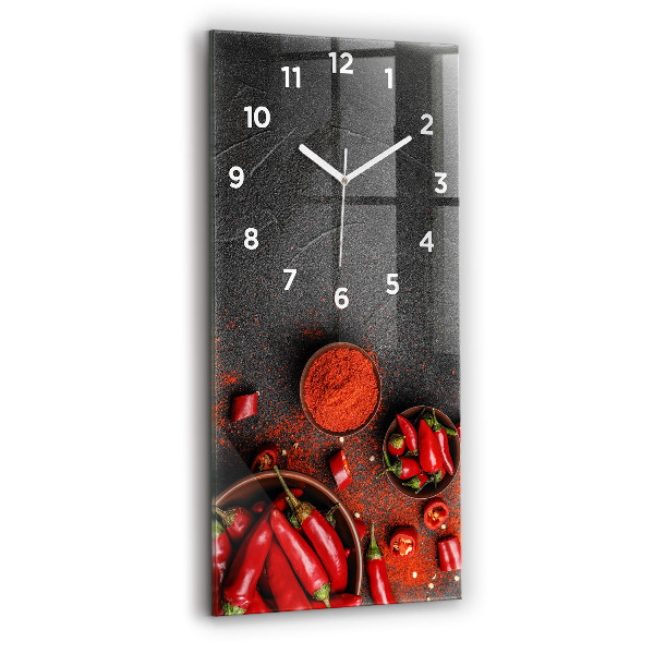 Horloge rectangulaire verticale Poivrons rouges