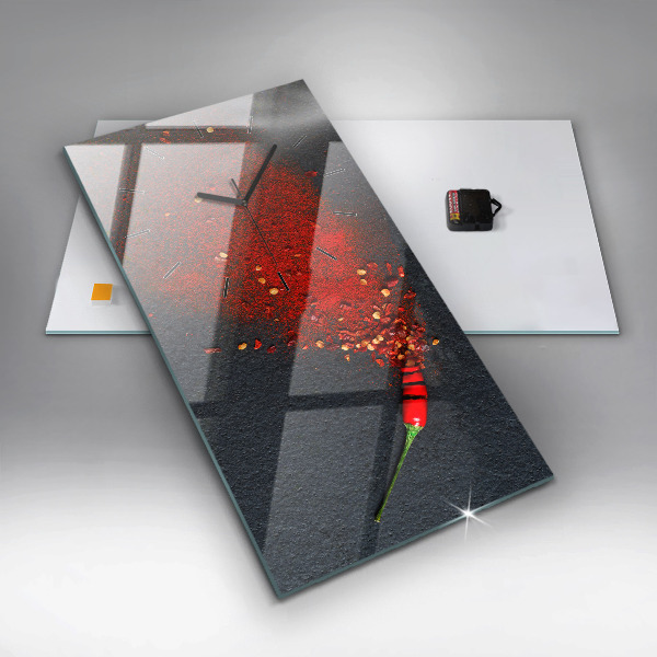 Horloge murale verticale assaisonnement au poivron rouge