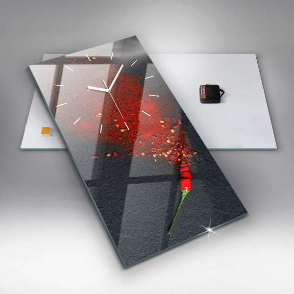 Horloge murale verticale assaisonnement au poivron rouge