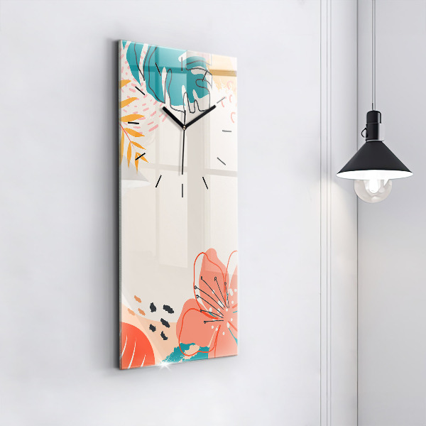 Horloge murale verticale plantes hawaïennes