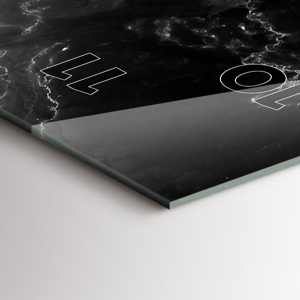 Horloge murale verticale marbre noir