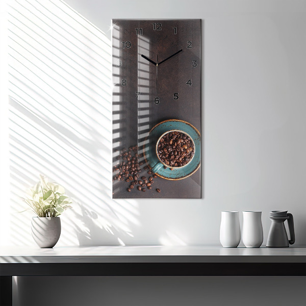 Horloge murale verticale Une tasse de café