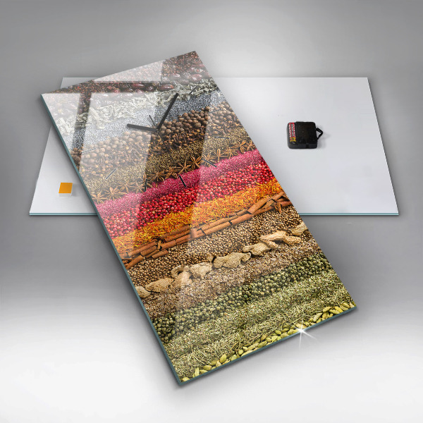 Horloge murale verticale 'Des rangées d''épices'