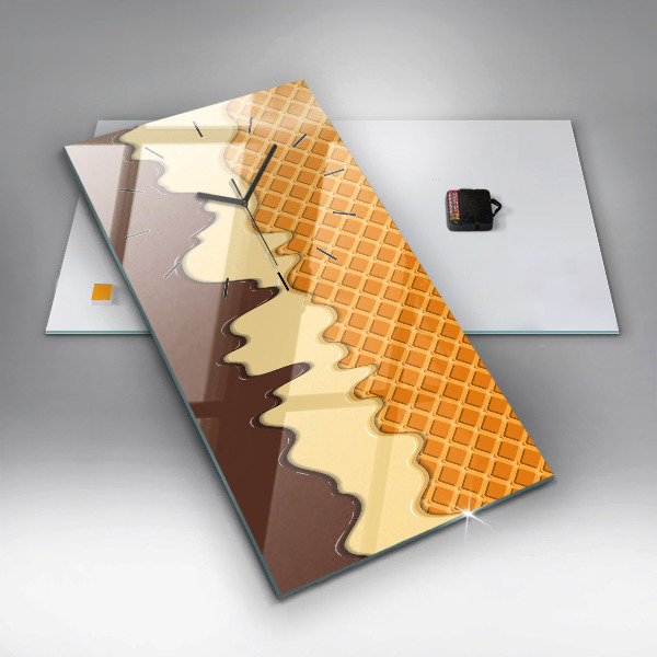 Horloge murale verticale Gaufre et glace
