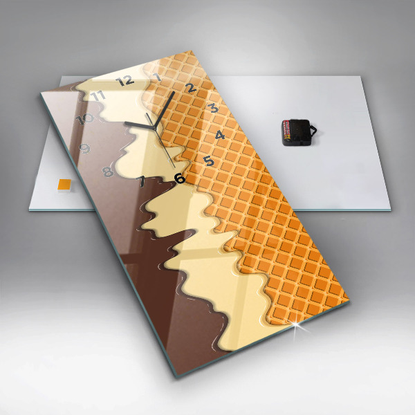 Horloge murale verticale Gaufre et glace
