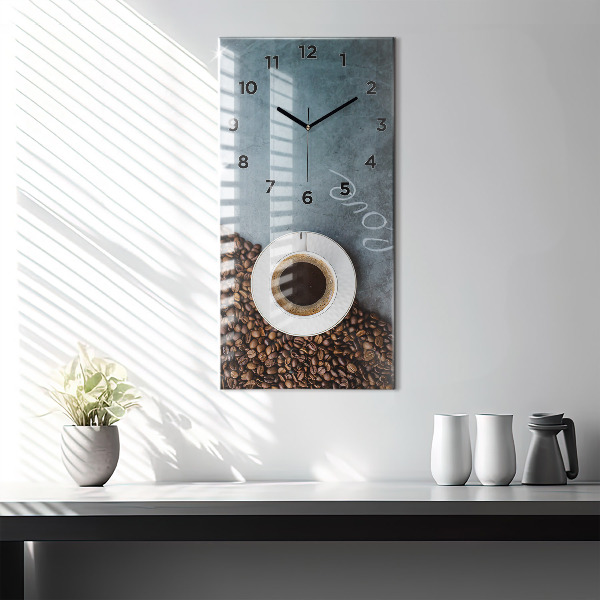 Horloge murale verticale Une tasse de café