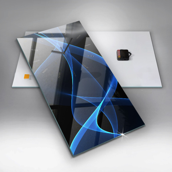 Horloge murale verticale Lignes bleues