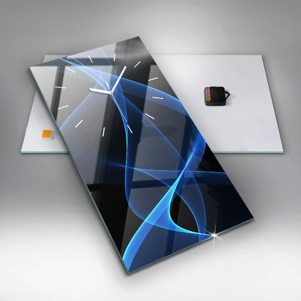 Horloge murale verticale Lignes bleues