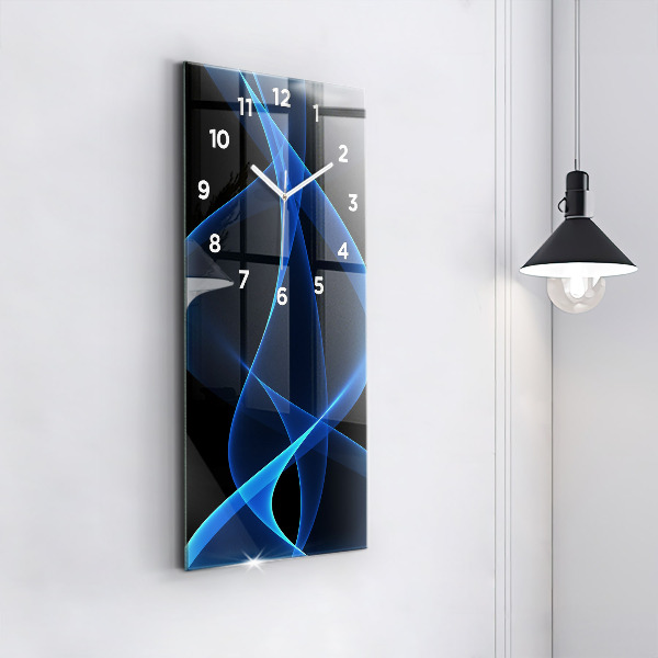 Horloge murale verticale Lignes bleues