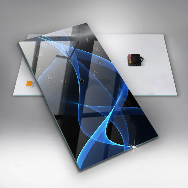 Horloge murale verticale Lignes bleues