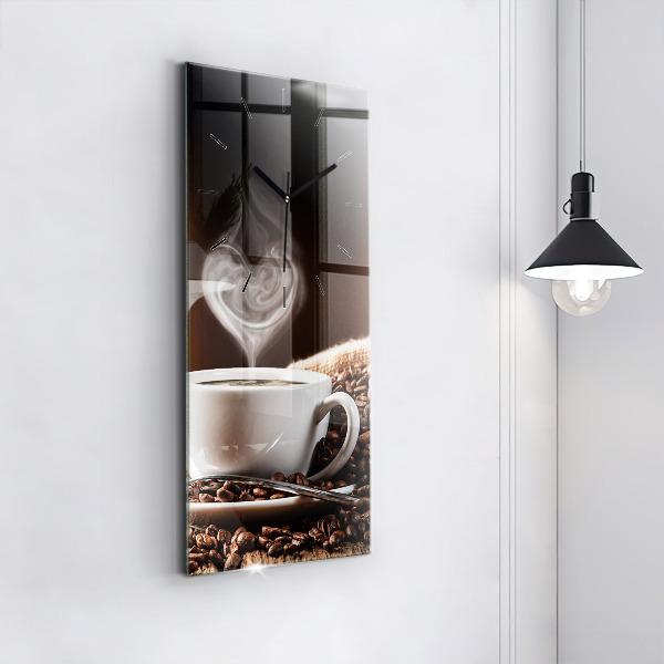 Horloge murale verticale Une tasse de café