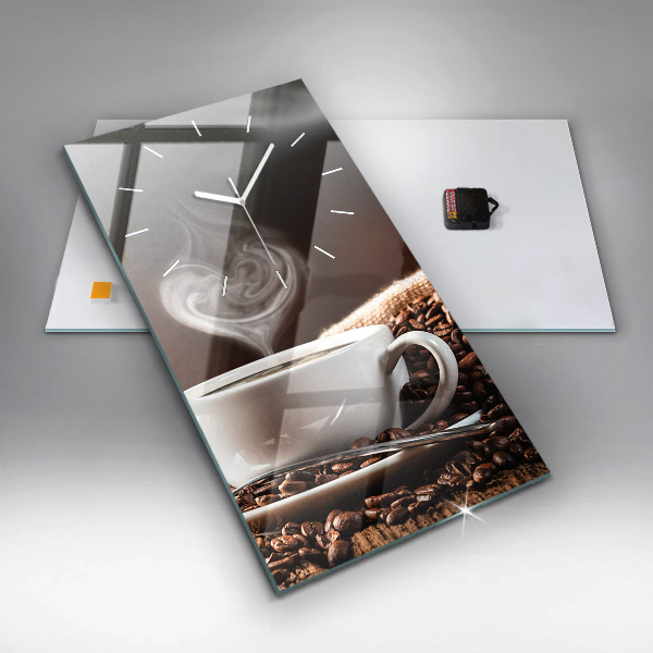 Horloge murale verticale Une tasse de café