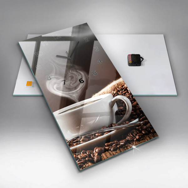 Horloge murale verticale Une tasse de café