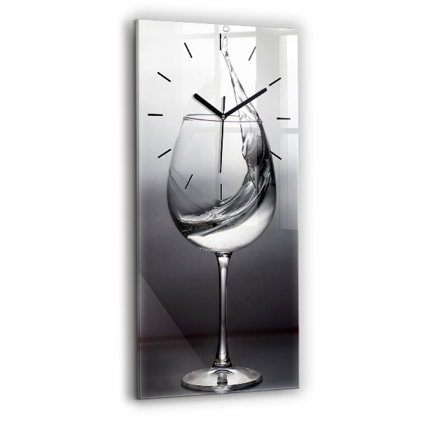 Horloge murale verticale Un verre de vin